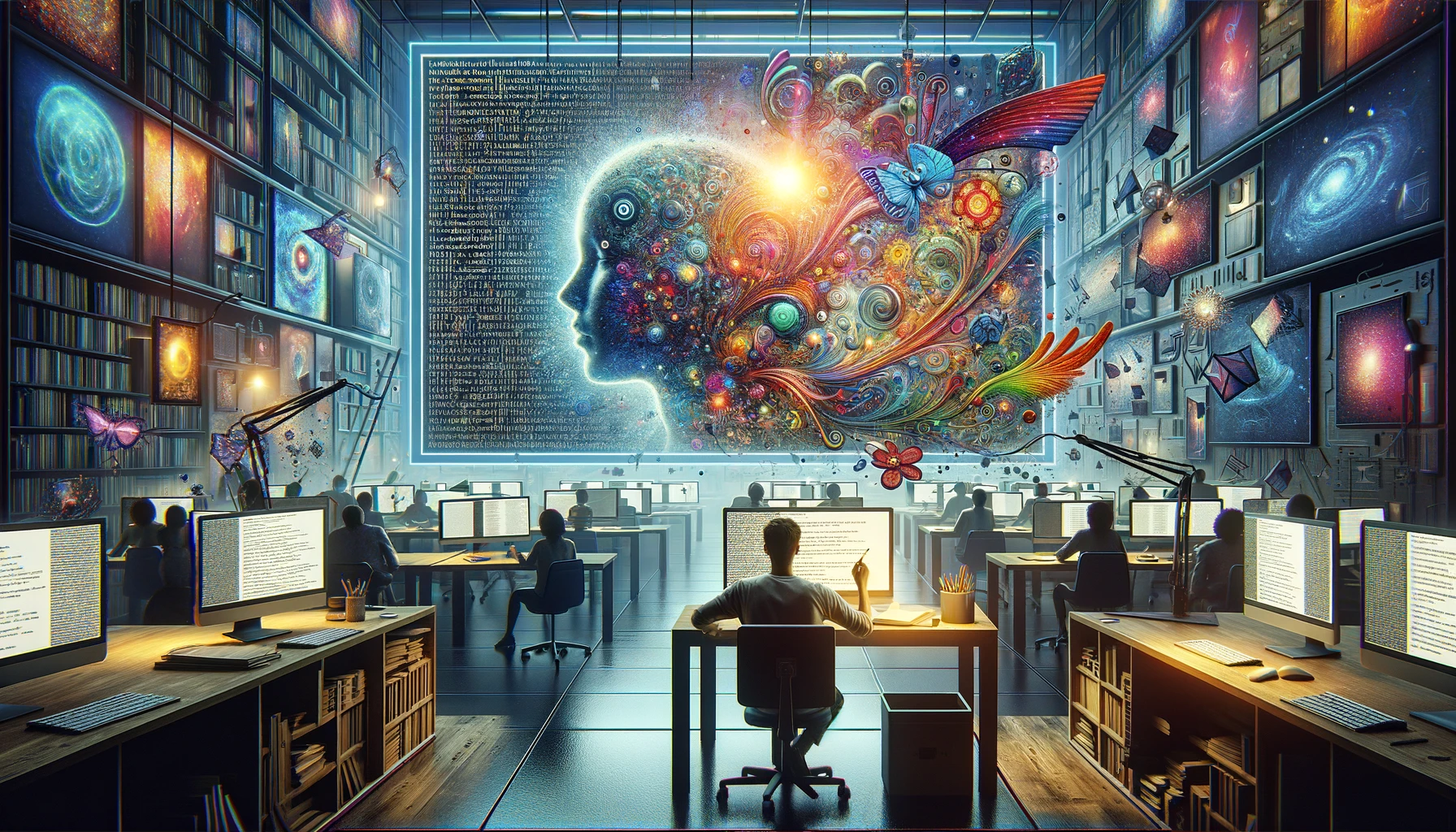 DALL·E 2023-12-20 12.51.21 – A wide illustration representing the concept of integrating AI and DALL-E for creative purposes