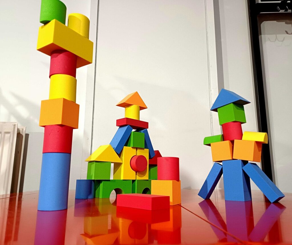 EVA softblocks placed on a tbale