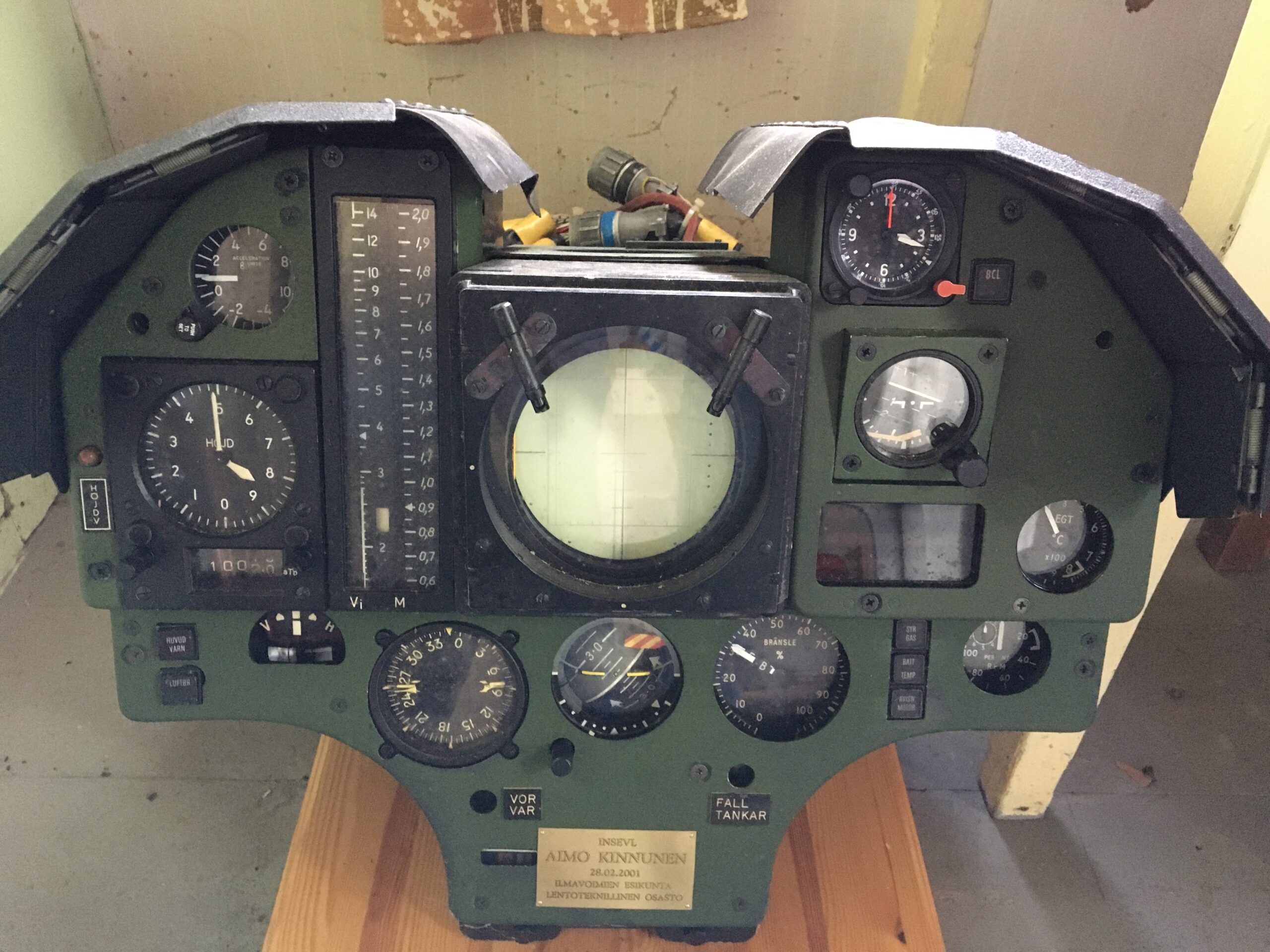 Saab J35 Draken-hävittäjäkoneen mittaritaulu