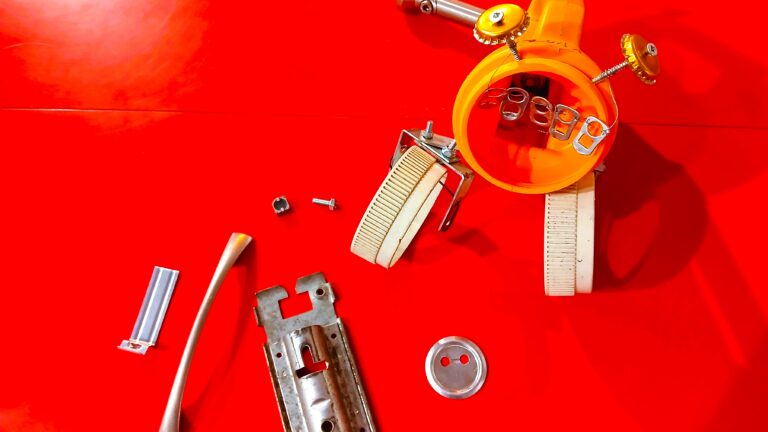 A robot friend built from recycled materials.