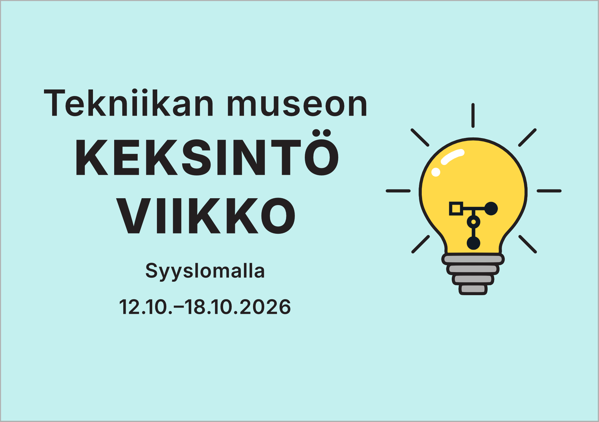 Keksintöviikko Tekniikan museossa 12.10.–18.10.2026